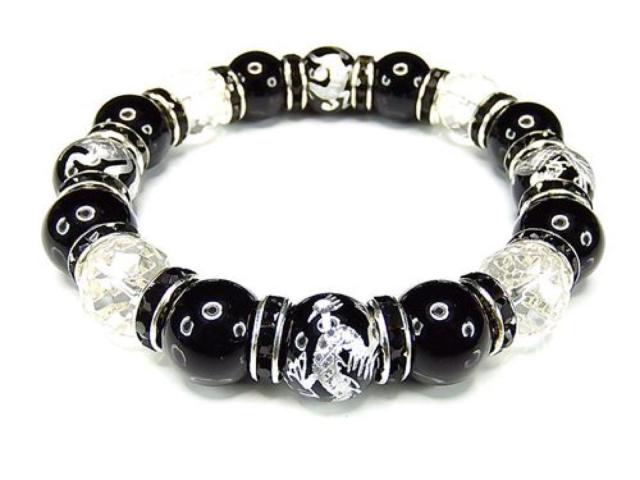 オニキス四神水晶カット12ミリブレスレット数珠天然石まよけ < 男性アクセサリー/時計  オニキス四神水晶カット12ミリブレスレット数珠天然石まよけ  < 男性アクセサリー/時計の