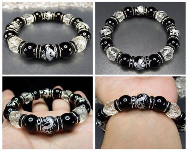 オニキス四神水晶カット12ミリブレスレット数珠天然石まよけ < 男性アクセサリー/時計  オニキス四神水晶カット12ミリブレスレット数珠天然石まよけ < 男性アクセサリー/時計の