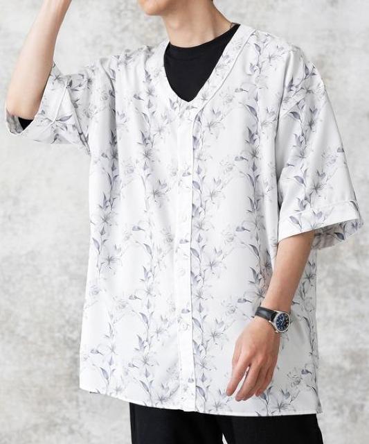 ☆nano・universe ナノユニバース フラワー ベースボールシャツ/シャツ/メンズ/M < ブランド ☆nano・universe ナノユニバース フラワー ベースボールシャツ/シャツ/メンズ/M < ブランドの