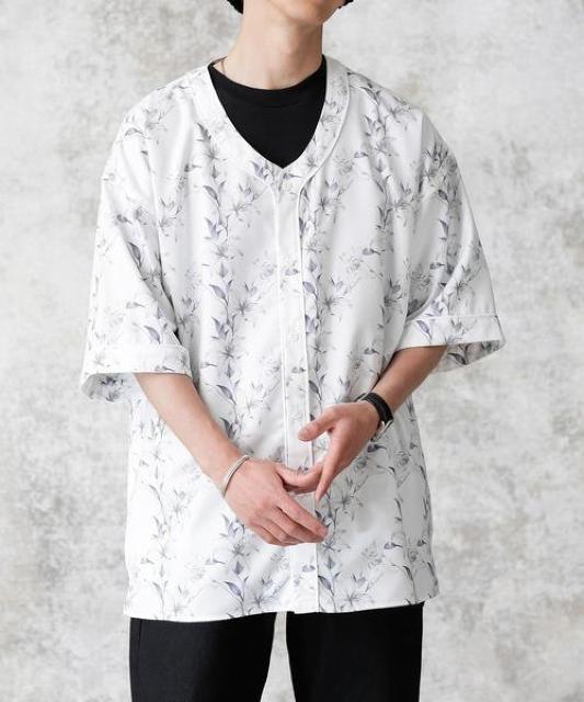 ☆nano・universe ナノユニバース フラワー ベースボールシャツ/シャツ/メンズ/M < ブランド ☆nano・universe ナノユニバース フラワー ベースボールシャツ/シャツ/メンズ/M < ブランドの