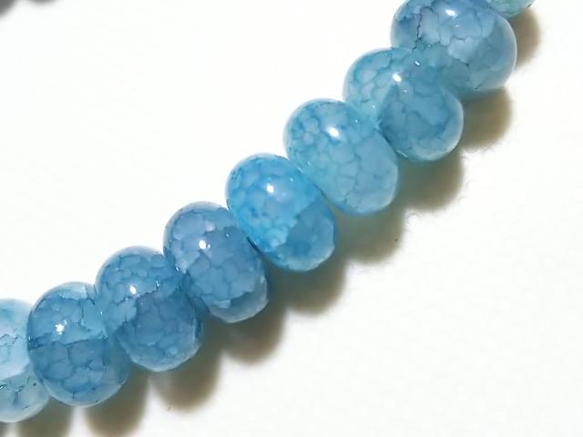 天然石★龍紋瑪瑙(ブルー) 8mmロンデル 半連ス < 女性アクセサリー/時計 天然石★龍紋瑪瑙(ブルー) 8mmロンデル 半連ス < 女性アクセサリー/時計の