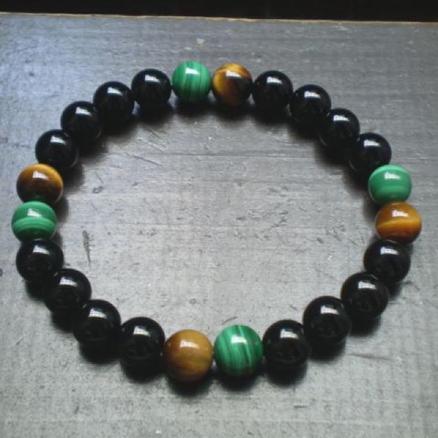 マラカイトxオニキスxタイガーアイブレスレット < 女性アクセサリー/時計 マラカイトxオニキスxタイガーアイブレスレット < 女性アクセサリー/時計の