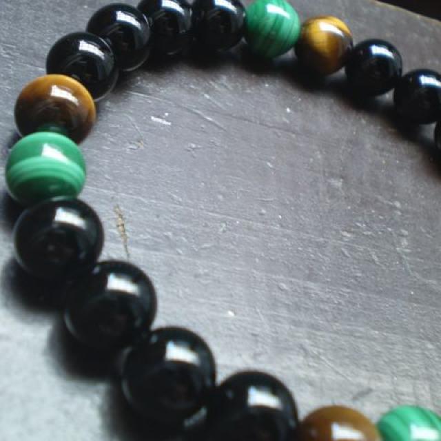 マラカイトxオニキスxタイガーアイブレスレット < 女性アクセサリー/時計 マラカイトxオニキスxタイガーアイブレスレット < 女性アクセサリー/時計の