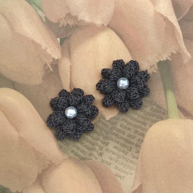 ハンドメイド♪レース編み かぎ針編み お花モチーフ2個セット < 女性ファッション  ハンドメイド♪レース編み かぎ針編み お花モチーフ2個セット  < 女性ファッションの