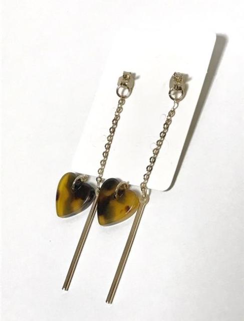 ベッコウハート◎ゴールドチェーン◎ピアス◎新品 < 女性アクセサリー/時計 ベッコウハート◎ゴールドチェーン◎ピアス◎新品 < 女性アクセサリー/時計の