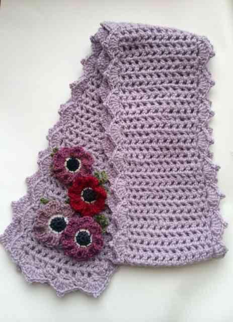 ハンドメイド ストール ウール100% 仲良しアネモネ ガーリー 紫 < 女性ファッション  ハンドメイド ストール ウール100% 仲良しアネモネ ガーリー 紫  < 女性ファッションの