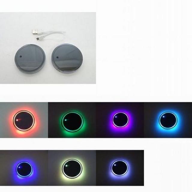 汎用 LED コースター ドリンクホルダーカップ レインボー USB 7色 イルミネーション < 自動車/バイク 汎用 LED コースター ドリンクホルダーカップ レインボー USB 7色 イルミネーション < 自動車/バイク