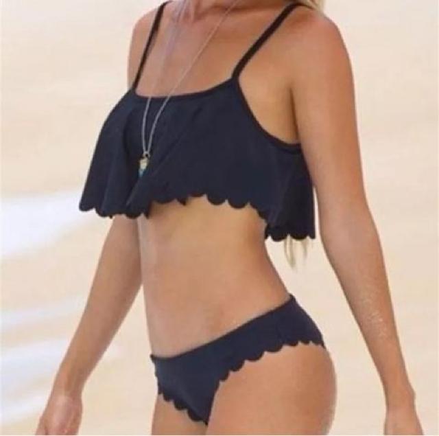 スカラップビキニ 水着 ブラ パンツ セット < 女性ファッション スカラップビキニ 水着 ブラ パンツ セット < 女性ファッションの