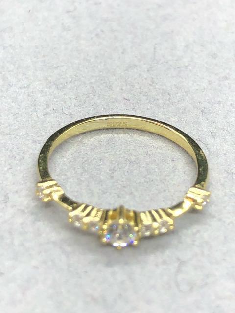 即決 S925 ゴールドカラー ストーン リング 指輪 9号 < 女性アクセサリー/時計 即決 S925 ゴールドカラー ストーン リング 指輪 9号 < 女性アクセサリー/時計の