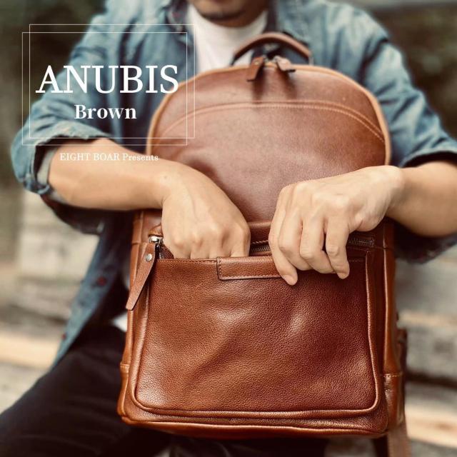 ◆ANUBIS カウハイド オールレザー ビジネス 18L バックパック リュック 牛本革 エイトボアー ブラウン◆茶k48 < 男性ファッション  ◆ANUBIS カウハイド オールレザー ビジネス 18L バックパック リュック 牛本革 エイトボアー ブラウン◆茶k48 < 男性ファッションの