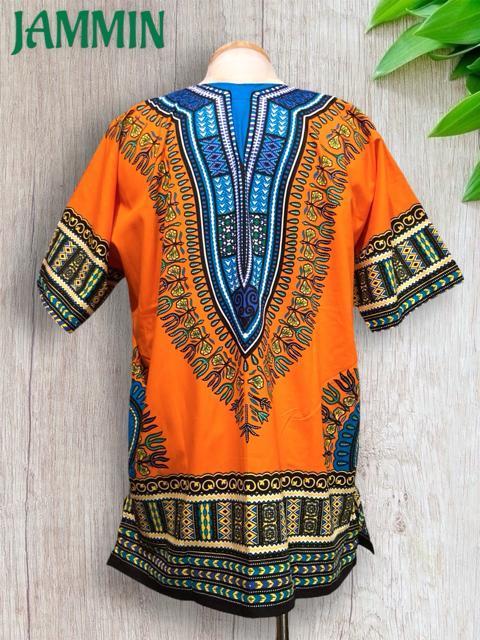 アフリカ民族衣装ダシキ★オレンジ★アジアン★アフリカン★ダンス < 男性ファッション  アフリカ民族衣装ダシキ★オレンジ★アジアン★アフリカン★ダンス < 男性ファッションの