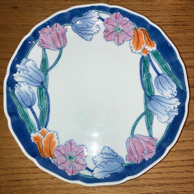 九州 佐賀県 有田焼き 華山 チューリップ柄 大皿 パスタ皿 ディナープレート < インテリア/ライフ 九州 佐賀県 有田焼き 華山 チューリップ柄 大皿 パスタ皿 ディナープレート < インテリア/ライフの