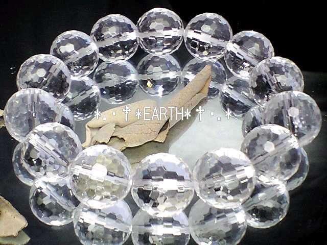 天然石★14ミリ128面カット高級天然水晶数珠 < 男性アクセサリー/時計 天然石★14ミリ128面カット高級天然水晶数珠 < 男性アクセサリー/時計の