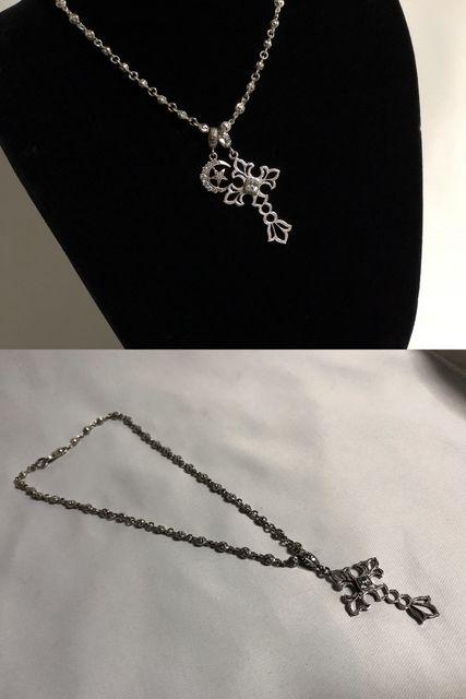 正規良 レア Loree Rodkinローリーロドキン ミルグレイ オープンクロス×オーバルクロスチェーンネックレス SET < ブランド  正規良 レア Loree Rodkinローリーロドキン ミルグレイ オープンクロス×オーバルクロスチェーンネックレス SET < ブランドの