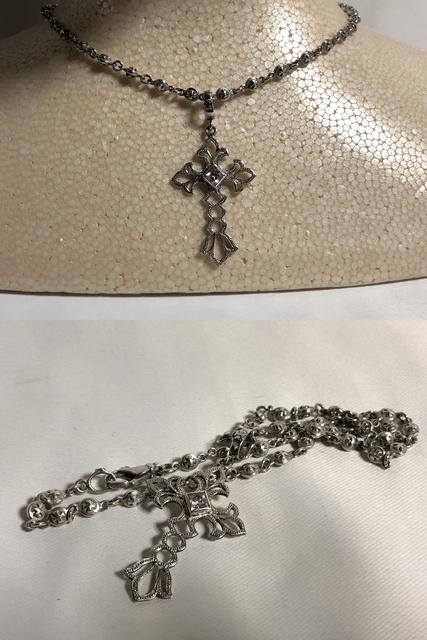 正規良 レア Loree Rodkinローリーロドキン ミルグレイ オープンクロス×オーバルクロスチェーンネックレス SET < ブランド  正規良 レア Loree Rodkinローリーロドキン ミルグレイ オープンクロス×オーバルクロスチェーンネックレス SET < ブランドの