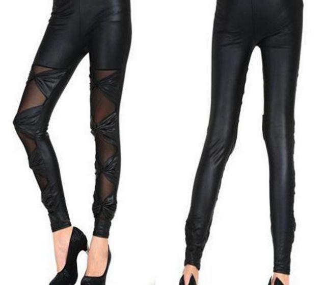 送料無料 フェイクレザー リボンバンテージ レギンス < 女性ファッション  送料無料 フェイクレザー リボンバンテージ レギンス < 女性ファッションの