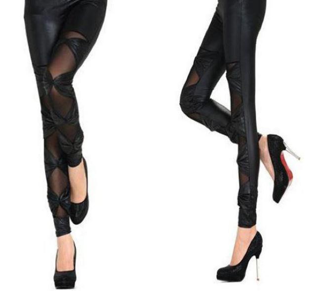 送料無料 フェイクレザー リボンバンテージ レギンス < 女性ファッション  送料無料 フェイクレザー リボンバンテージ レギンス < 女性ファッションの