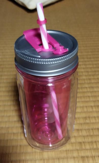 クールギア メイソンジャー ストロー付き タンブラー ピンク 470ml < インテリア/ライフ  クールギア メイソンジャー ストロー付き タンブラー ピンク 470ml < インテリア/ライフの