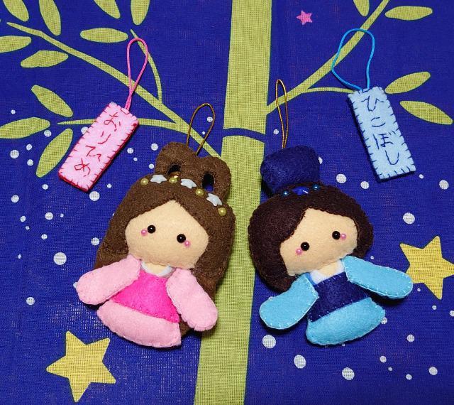 【定形外送料無料】ハンドメイド♪フェルト七夕飾り☆ミ★織姫彦星セットB(10点)★ < ペット/手芸/園芸  【定形外送料無料】ハンドメイド♪フェルト七夕飾り☆ミ★織姫彦星セットB(10点)★ < ペット/手芸/園芸の