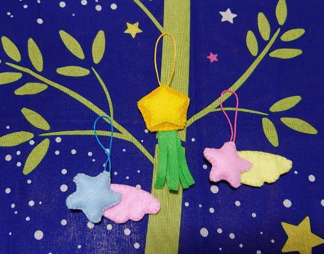 【定形外送料無料】ハンドメイド♪フェルト七夕飾り☆ミ★織姫彦星セットB(10点)★ < ペット/手芸/園芸  【定形外送料無料】ハンドメイド♪フェルト七夕飾り☆ミ★織姫彦星セットB(10点)★ < ペット/手芸/園芸の