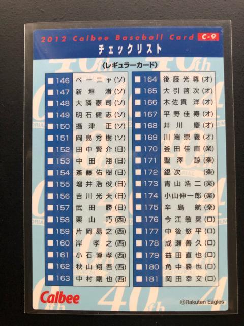 2012カルビー野球第3弾/C-9・東北楽天・監督通算1000勝達成星野監督(2012・5・11)チェックリストカ−ド < トレーディングカード  2012カルビー野球第3弾/C-9・東北楽天・監督通算1000勝達成星野監督(2012・5・11)チェックリストカ−ド < トレーディングカードの