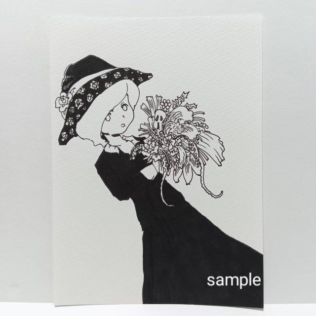オリジナルイラスト 手描きイラスト 毒 花束 絵 ハンドメイド 原画 モノクロ インテリア 白黒 アナログ アート 女の子 art < アニメ/コミック/キャラクター  オリジナルイラスト 手描きイラスト 毒 花束 絵 ハンドメイド 原画 モノクロ インテリア 白黒 アナログ アート 女の子 art  < アニメ/コミック/キャラクターの