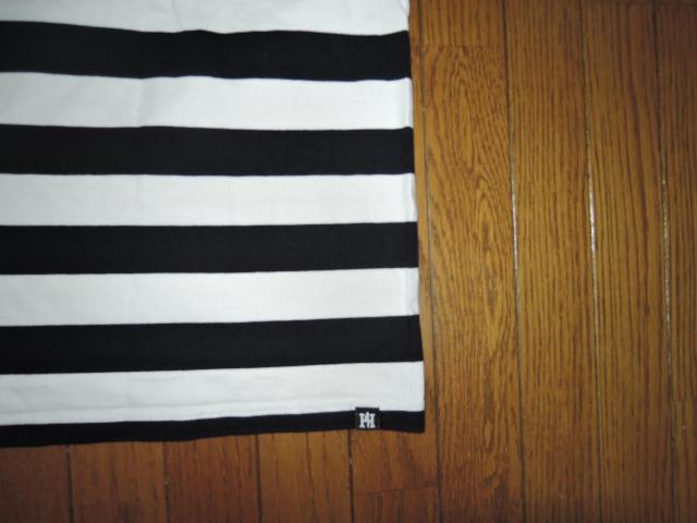 HYSTERIC GLAMOUR ヒステリックグラマー FERGADELIC METAL刺繍 ポケ付Tシャツ L 白黒 ボーダー柄 < ブランド  HYSTERIC GLAMOUR ヒステリックグラマー FERGADELIC METAL刺繍 ポケ付Tシャツ L 白黒 ボーダー柄 < ブランドの