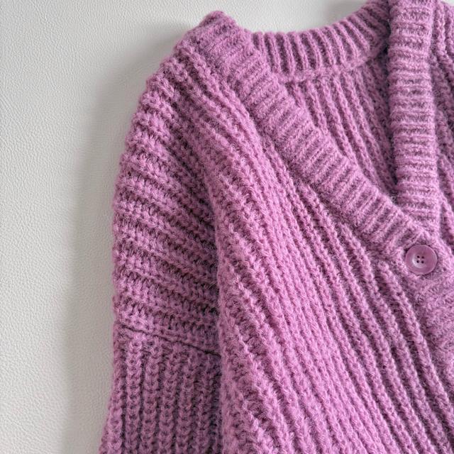 新品◆ミッシュマッシュ◆大きいサイズ感◆モヘヤニットカーディガン◆ピンクパープル < ブランド  新品◆ミッシュマッシュ◆大きいサイズ感◆モヘヤニットカーディガン◆ピンクパープル < ブランドの