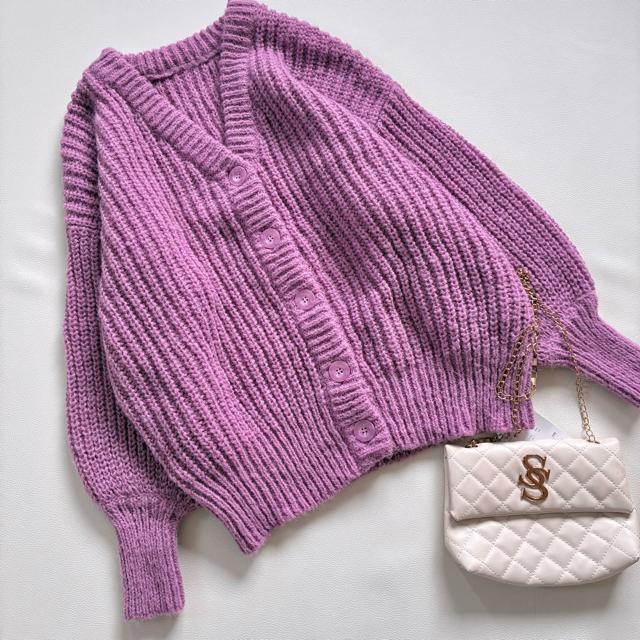 新品◆ミッシュマッシュ◆大きいサイズ感◆モヘヤニットカーディガン◆ピンクパープル < ブランド  新品◆ミッシュマッシュ◆大きいサイズ感◆モヘヤニットカーディガン◆ピンクパープル < ブランドの