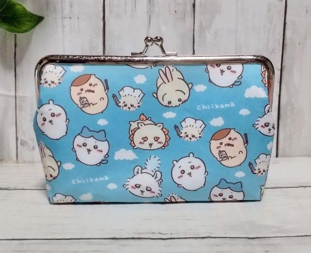 ちいかわ 青空 角型がま口 通帳ケース 小物入れ 多目的ポーチ < 女性ファッション ちいかわ 青空 角型がま口 通帳ケース 小物入れ 多目的ポーチ < 女性ファッションの