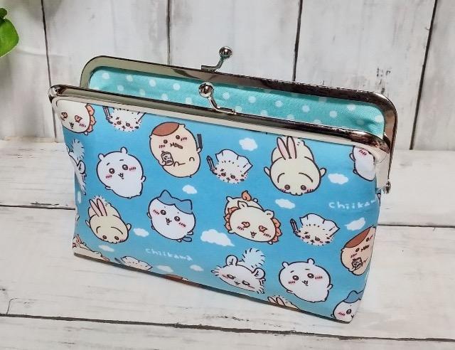 ちいかわ 青空 角型がま口 通帳ケース 小物入れ 多目的ポーチ < 女性ファッション ちいかわ 青空 角型がま口 通帳ケース 小物入れ 多目的ポーチ < 女性ファッションの