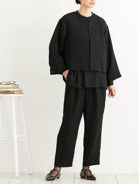 新品☆LL喪服礼服ナチュラルレイヤード黒パンツスーツ26,290円を☆R240 < 女性ファッション 新品☆LL喪服礼服ナチュラルレイヤード黒パンツスーツ26,290円を☆R240 < 女性ファッションの