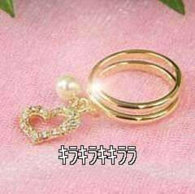 《New》ゴージャス★パール1粒*オープンハートリング/指輪<ゴールド> < 女性アクセサリー/時計  《New》ゴージャス★パール1粒*オープンハートリング/指輪<ゴールド>  < 女性アクセサリー/時計の