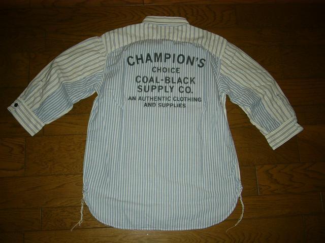 新品COALBLACKコールブラック7分丈シャツLストライプBACKBONE < ブランド 新品COALBLACKコールブラック7分丈シャツLストライプBACKBONE < ブランドの