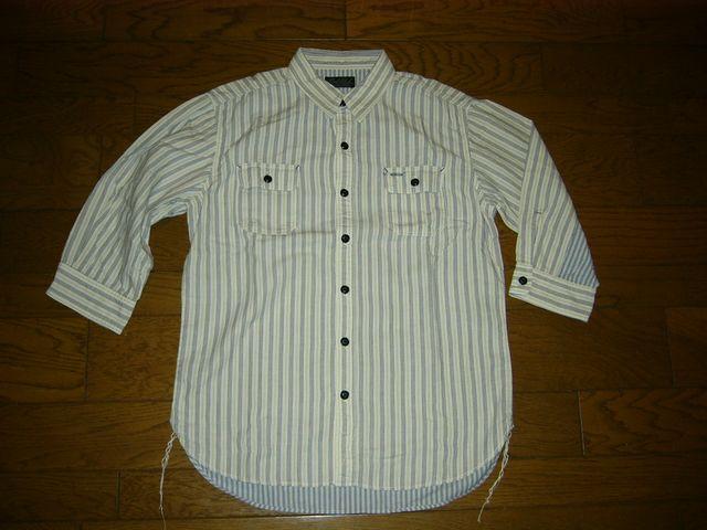 新品COALBLACKコールブラック7分丈シャツLストライプBACKBONE < ブランド 新品COALBLACKコールブラック7分丈シャツLストライプBACKBONE < ブランドの