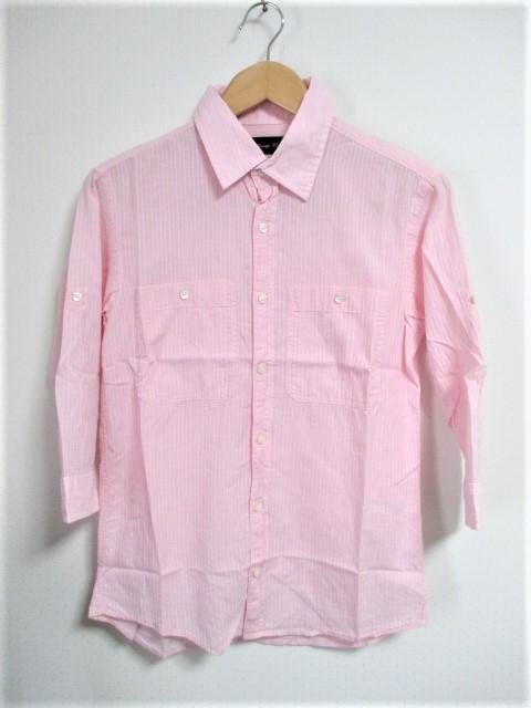 LOUNGE LIZARD ラウンジリザード ストライプ柄 7分袖シャツ/メンズ/1(S)☆新品 < ブランド LOUNGE LIZARD ラウンジリザード ストライプ柄 7分袖シャツ/メンズ/1(S)☆新品 < ブランドの