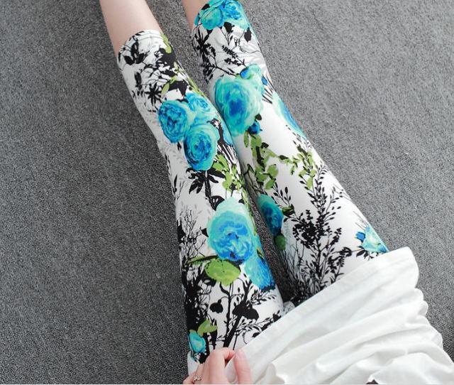 送料無料  レディース 7分丈 レギンス 青い薔薇 夏レギンス ブルー < 女性ファッション  送料無料  レディース 7分丈 レギンス 青い薔薇 夏レギンス ブルー < 女性ファッションの