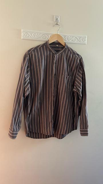 イオン トップバリュ メンズ マオカラー ノーカラー ストライプ 長袖シャツ グレー M < 男性ファッション イオン トップバリュ メンズ マオカラー ノーカラー ストライプ 長袖シャツ グレー M < 男性ファッションの