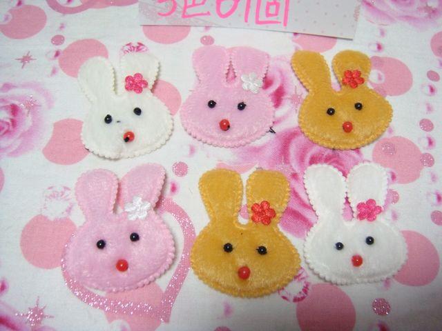 希少レアうさぎモチーフ3色6個47×35mmメルヘンウサギ < ペット/手芸/園芸  希少レアうさぎモチーフ3色6個47×35mmメルヘンウサギ < ペット/手芸/園芸の