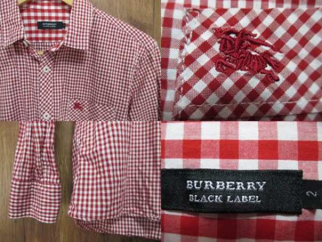 ☆バーバリーブラックレーベル チェック柄 シャツ/長袖/メンズ/2☆赤 < ブランド  ☆バーバリーブラックレーベル チェック柄 シャツ/長袖/メンズ/2☆赤 < ブランドの