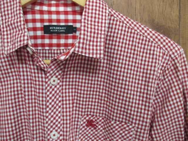 ☆バーバリーブラックレーベル チェック柄 シャツ/長袖/メンズ/2☆赤 < ブランド  ☆バーバリーブラックレーベル チェック柄 シャツ/長袖/メンズ/2☆赤 < ブランドの