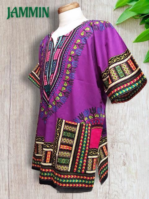 アフリカ民族衣装ダシキ★紫★アジアン★ダシキ★ダンス < 男性ファッション  アフリカ民族衣装ダシキ★紫★アジアン★ダシキ★ダンス < 男性ファッションの