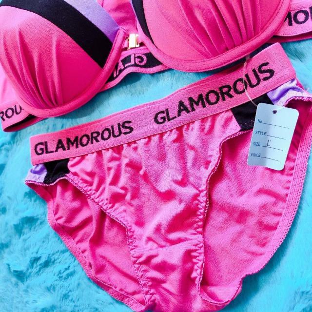 カッコ可愛いぃ。。F80×L。。スポーツテイストブラジャー&ショーツセット。。グラマー大きいサイズピンクスポブラジム着見せブラ < 女性ファッション  カッコ可愛いぃ。。F80×L。。スポーツテイストブラジャー&ショーツセット。。グラマー大きいサイズピンクスポブラジム着見せブラ < 女性ファッションの