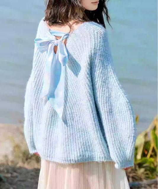 送料無料 新品 ビッグリボンタイニットプルオーバー韓国風 < 女性ファッション 送料無料 新品 ビッグリボンタイニットプルオーバー韓国風 < 女性ファッションの