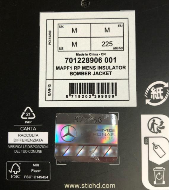 �V�i�����Z�f�X AMG �y�g���i�X F1 �`�[�� �{���o�[ �W���P�b�g 2024 �� �j���t�@�b�V������ 