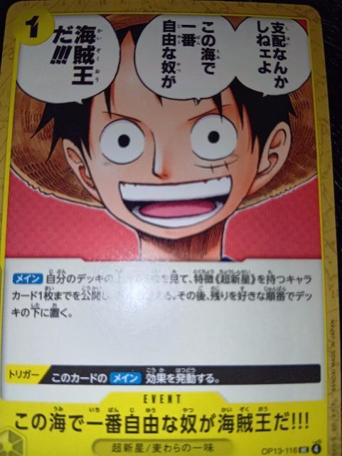 ワンピースカード*自由な奴が海賊王だ*受け継がれる意志 < トレーディングカード ワンピースカード*自由な奴が海賊王だ*受け継がれる意志 < トレーディングカードの