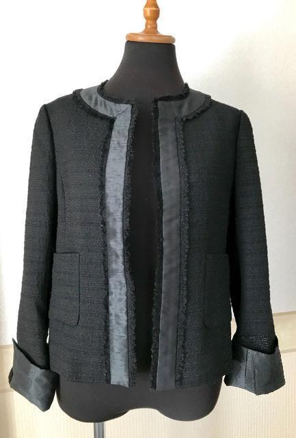 UNITED ARROWS ツイードノーカラージャケット 黒 < ブランド UNITED ARROWS ツイードノーカラージャケット 黒 < ブランドの