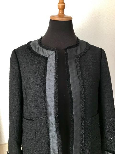 UNITED ARROWS ツイードノーカラージャケット 黒 < ブランド UNITED ARROWS ツイードノーカラージャケット 黒 < ブランドの