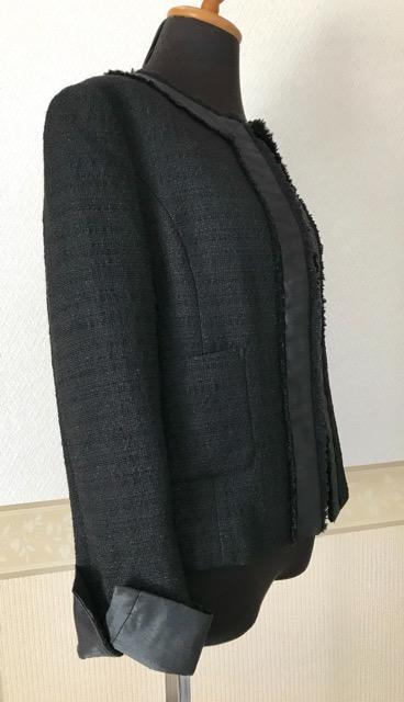 UNITED ARROWS ツイードノーカラージャケット 黒 < ブランド UNITED ARROWS ツイードノーカラージャケット 黒 < ブランドの