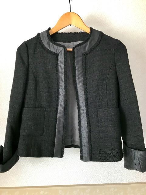 UNITED ARROWS ツイードノーカラージャケット 黒 < ブランド UNITED ARROWS ツイードノーカラージャケット 黒 < ブランドの